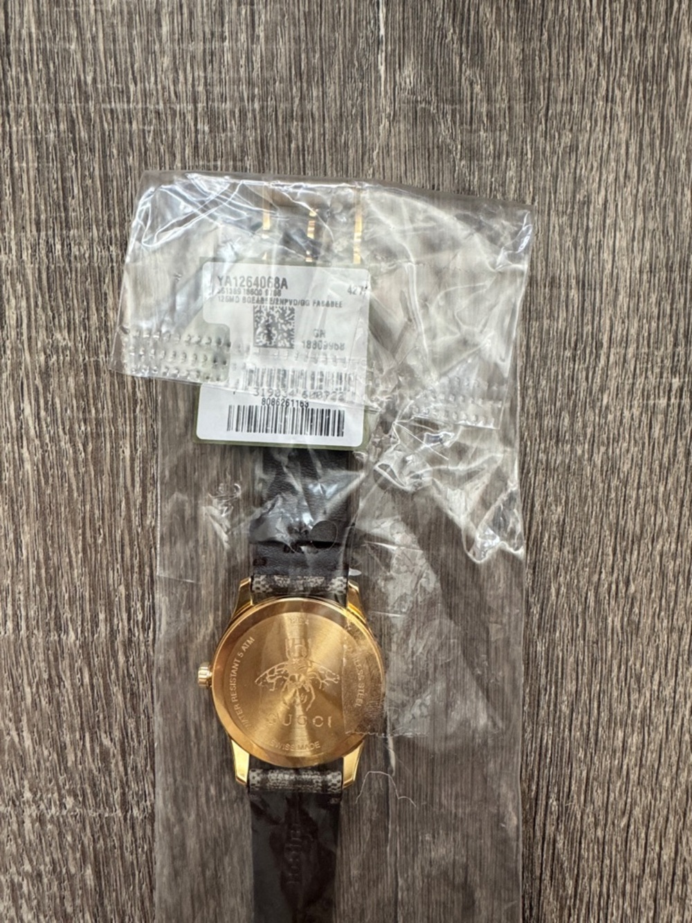 Gucci Gold-Tone Case Brown & Beige Monogram Canvas Men's Watch - Picture 10 of 10